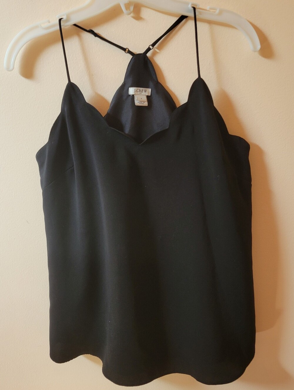 J.Crew Black Scallop Hem Tank Top